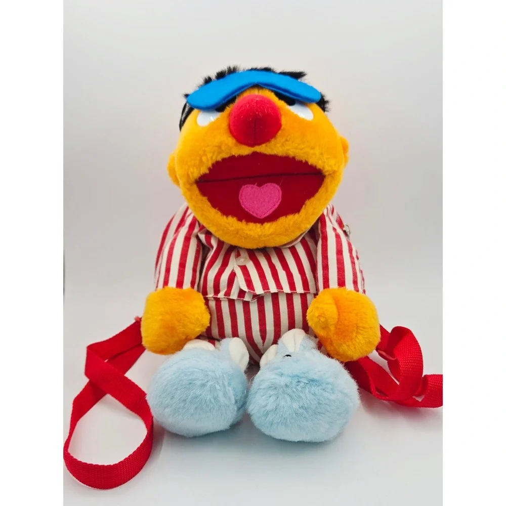 Vintage 1997 Sesame Street Ernie Pajamas Plush Backpack Roma Kids Jim Henson